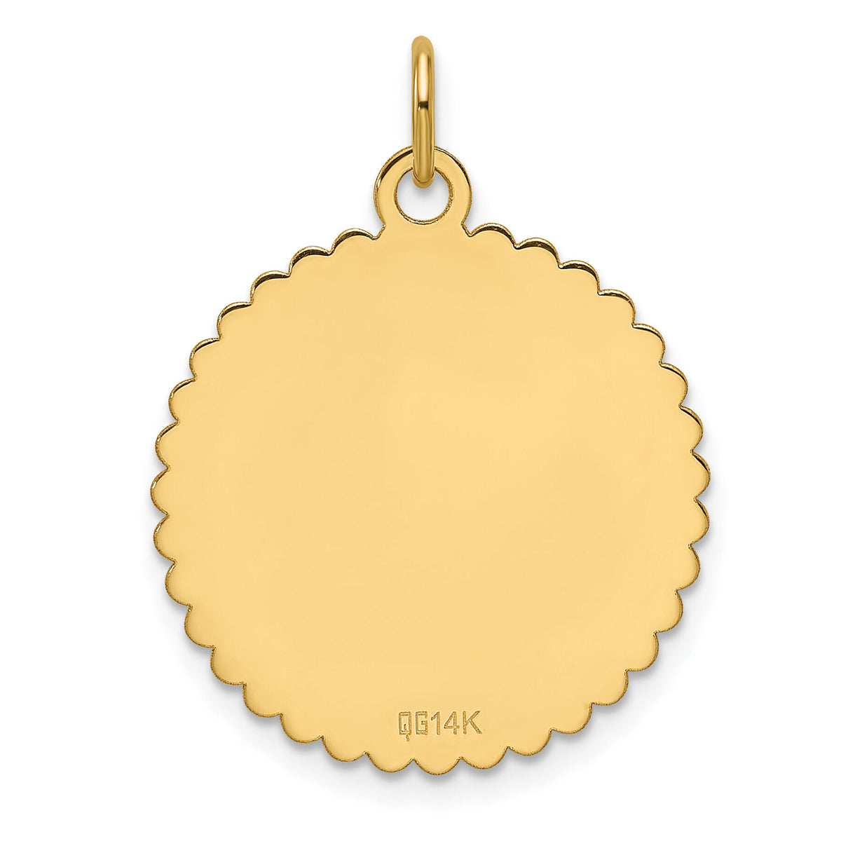 14k .013 Gauge Engravable Scalloped Disc Charm-XM672/13
