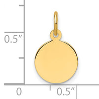 14k Plain .011 Gauge Circular Engravable Disc Charm-XM674/11
