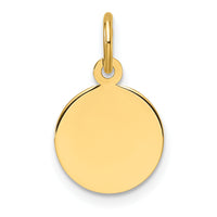 14k Plain .018 Gauge Circular Engravable Disc Charm-XM674/18