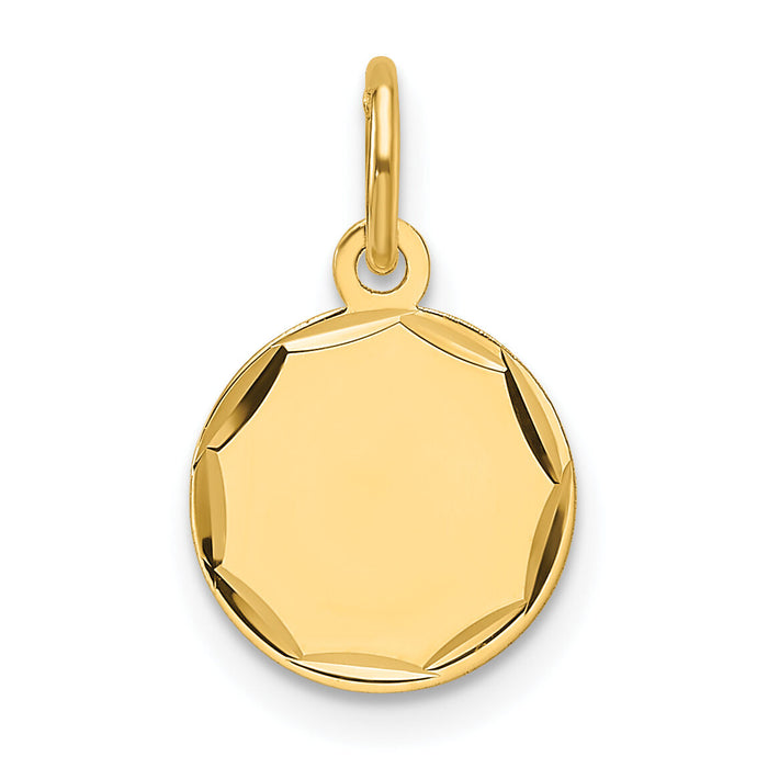 14k Etched .011 Gauge Engravable Round Disc Charm-XM676/11