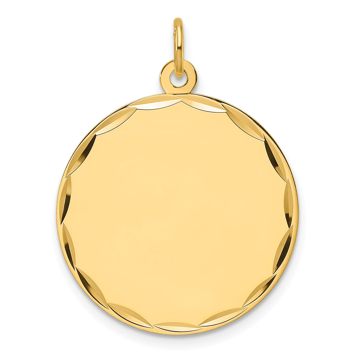 14k Etched .027 Gauge Engravable Round Disc Charm-XM677/27
