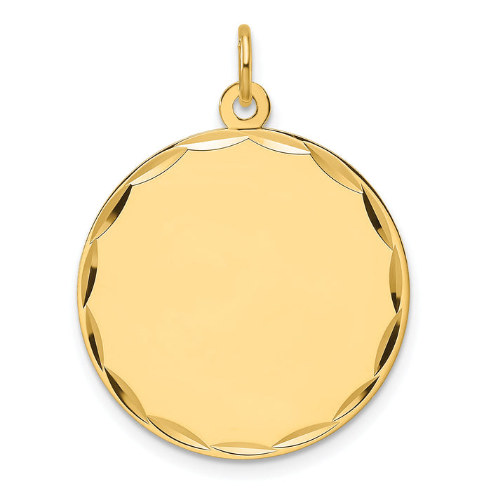 14k Etched .018 Gauge Engravable Round Disc Charm-XM677/18