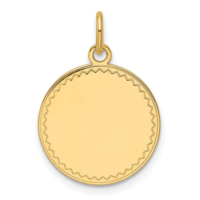 14k Plain .009 Gauge Engravable Round Disc Charm-XM679/09
