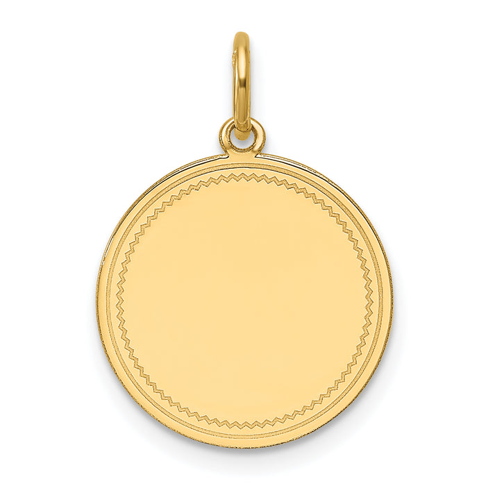 14k Plain .018 Gauge Engravable Round Disc Charm-XM680/18