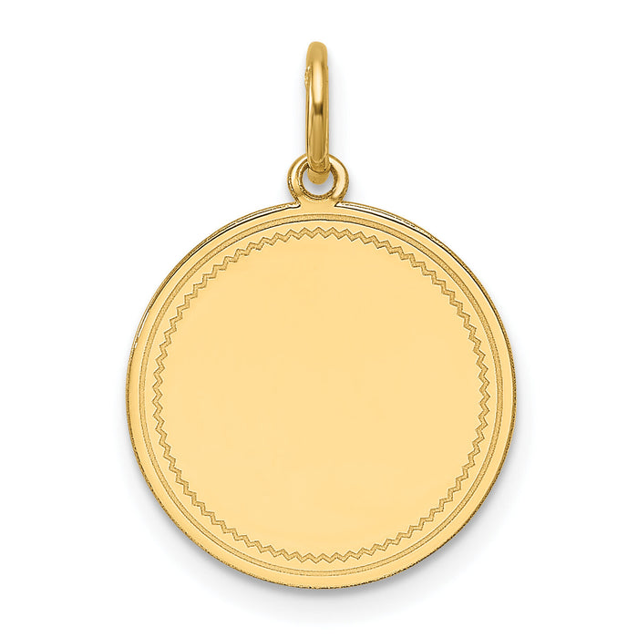 14k Plain .027 Gauge Engravable Round Disc Charm-XM680/27