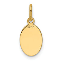 14k Plain .013 Gauge Engravable Oval Disc Charm-XM683/13