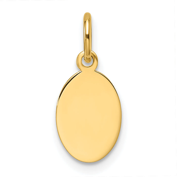 14k Plain .013 Gauge Engravable Oval Disc Charm-XM683/13