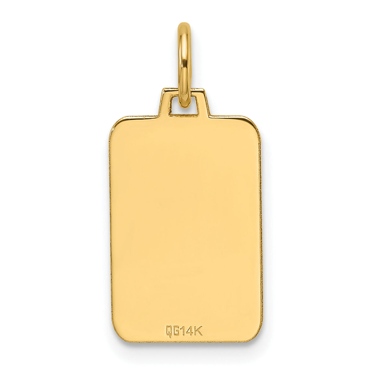 14k Plain .013 Gauge Engravable Rectangular Disc Charm-XM684/13