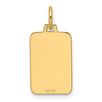 14k Plain .013 Gauge Engravable Rectangular Disc Charm-XM684/13