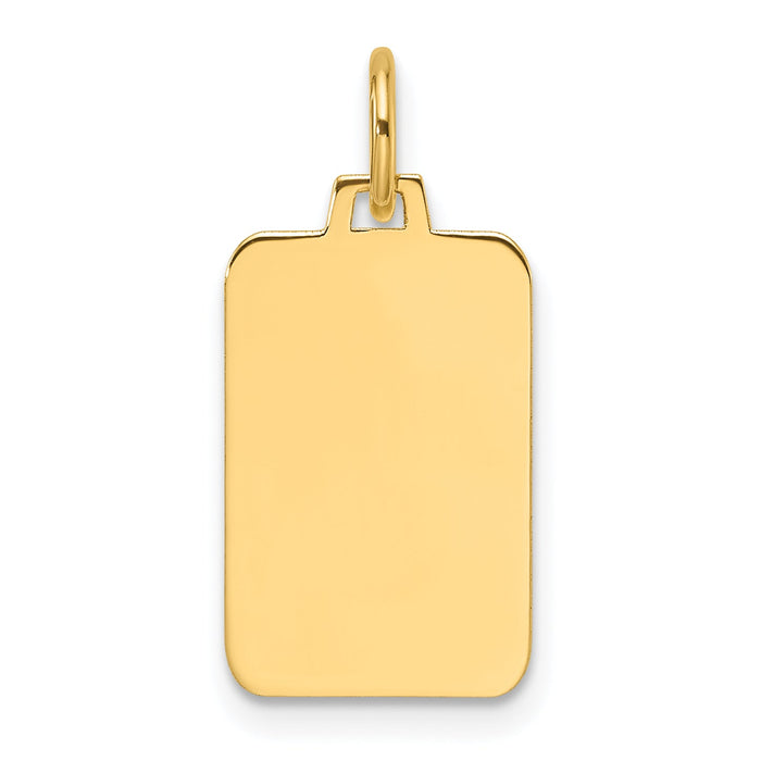 14k Plain .027 Gauge Engravable Rectangular Disc Charm-XM684/27