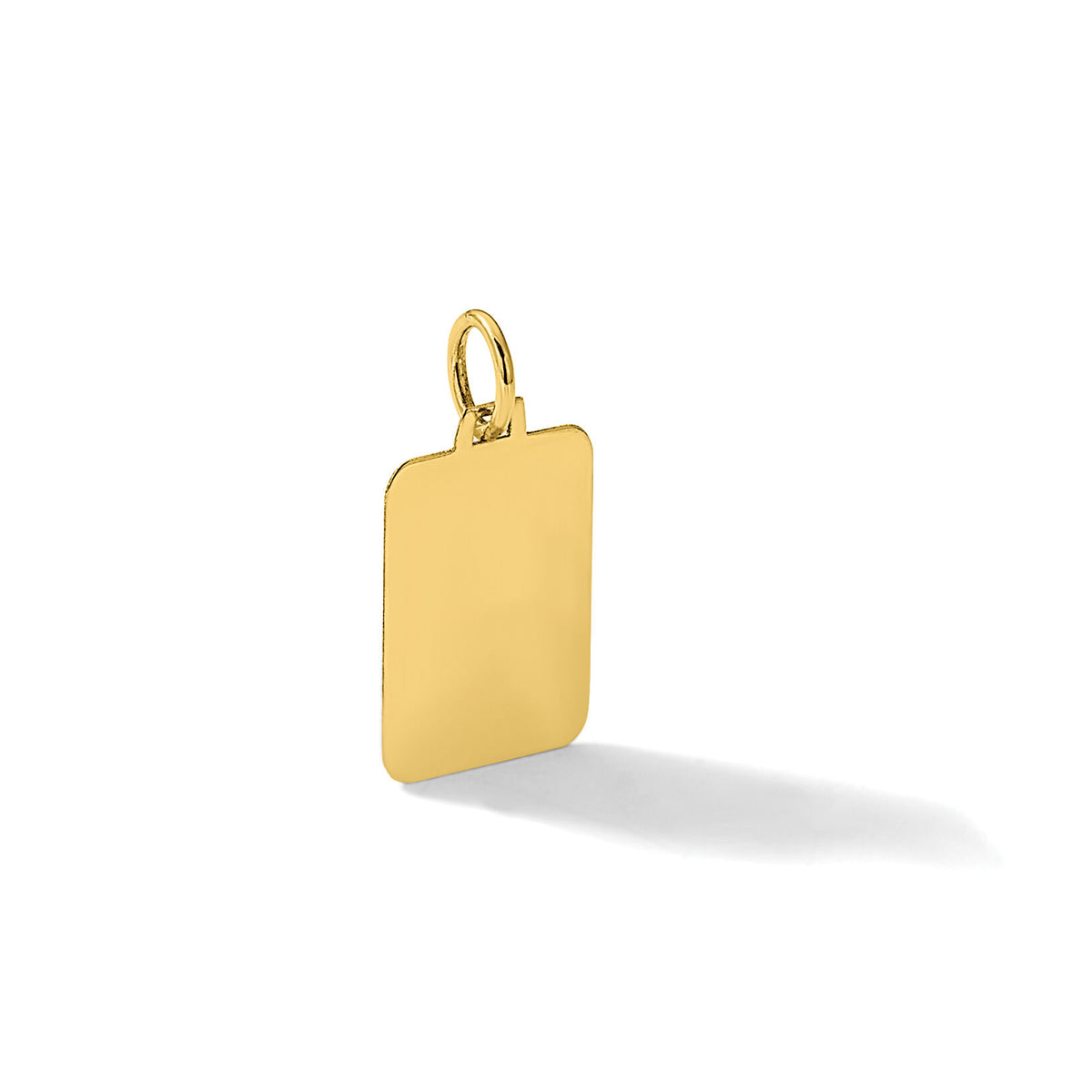 14k Plain .013 Gauge Engravable Rectangular Disc Charm-XM684/13