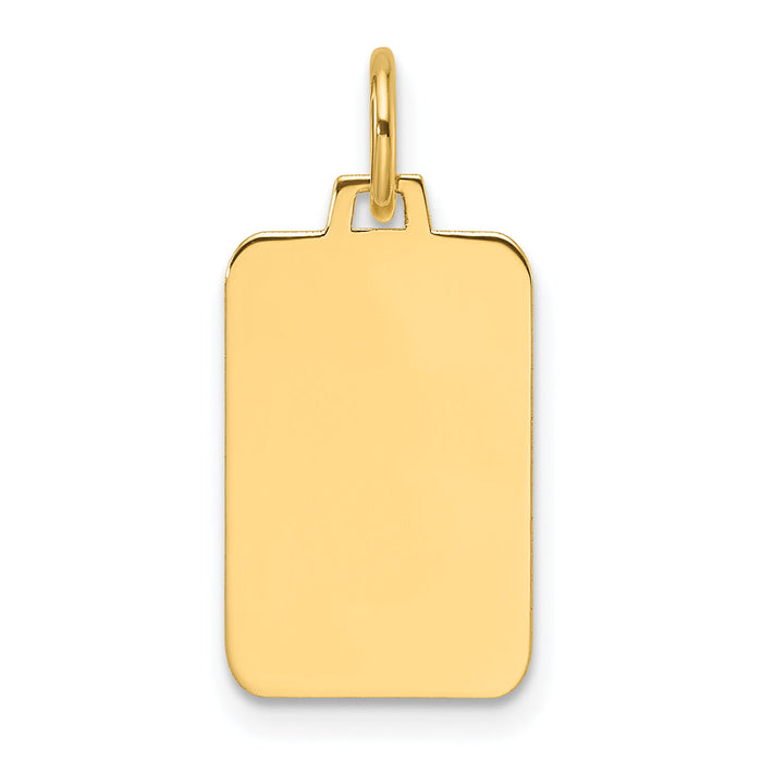 14k Plain .013 Gauge Engravable Rectangular Disc Charm-XM684/13