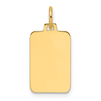 14k Plain .035 Gauge Engravable Rectangular Disc Charm-XM684/35