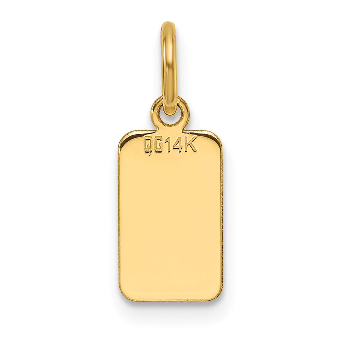 14k Plain .013 Gauge Engravable Rectangular Disc Charm-XM685/13