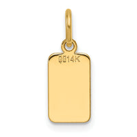 14k Plain .013 Gauge Engravable Rectangular Disc Charm-XM685/13