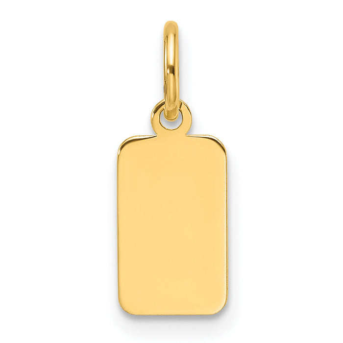14k Plain .027 Gauge Engravable Rectangular Disc Charm-XM685/27