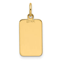 14k Plain .013 Gauge Engravable Rectangular Disc Charm-XM686/13