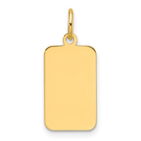14k Plain .013 Gauge Engravable Rectangular Disc Charm-XM686/13