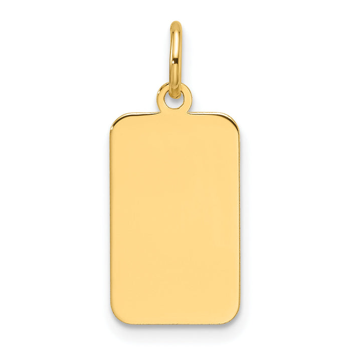 14k Plain .013 Gauge Engravable Rectangular Disc Charm-XM686/13