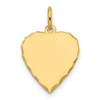 14k Etched .013 Gauge Engravable Heart Disc Charm-XM692/13