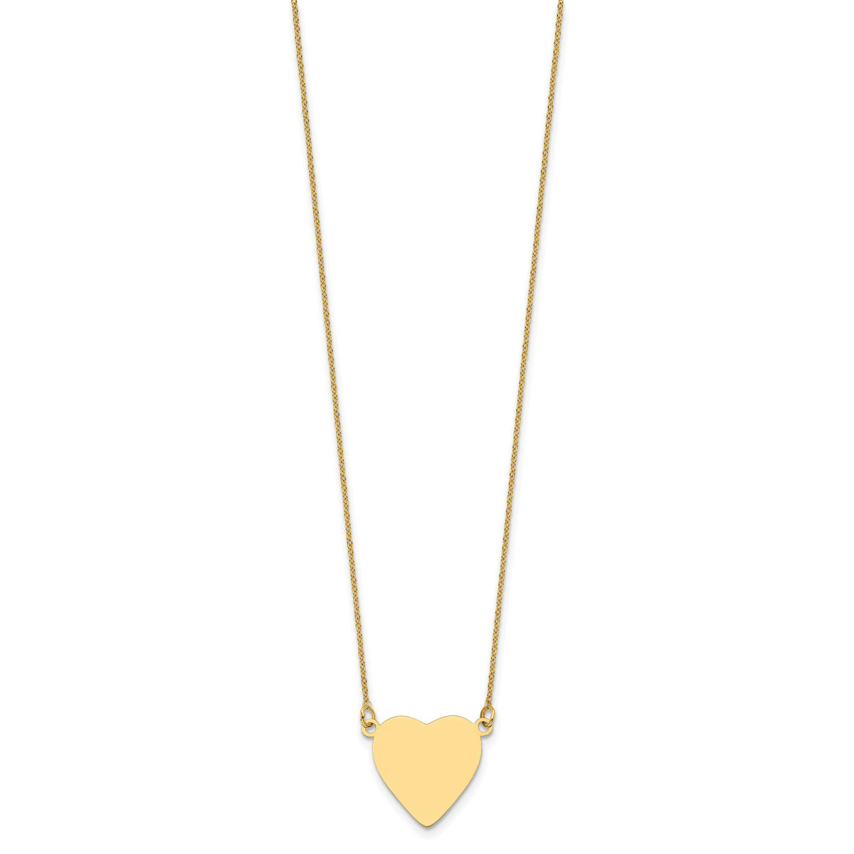14k Plain .013 Gauge Heart Engravable Disc 18in Necklace-XM693/13-18