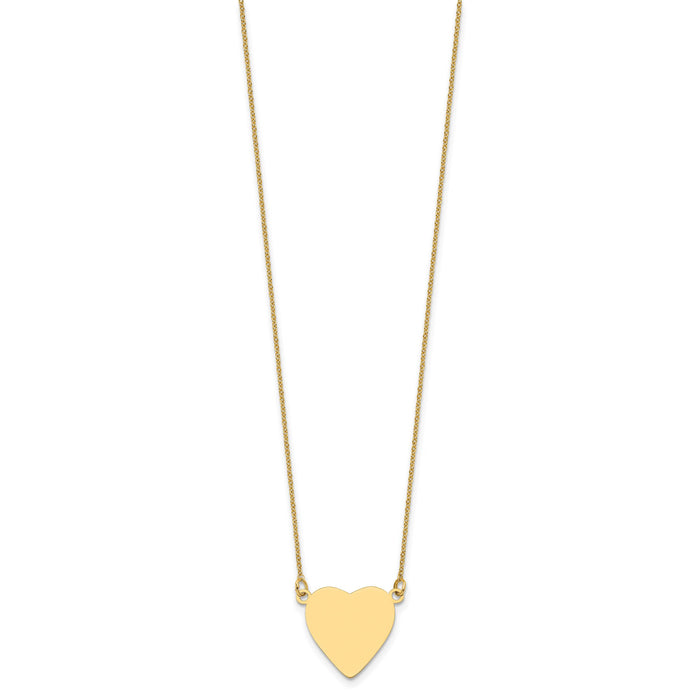 14k Plain .013 Gauge Heart Engravable Disc 18in Necklace-XM693/13-18