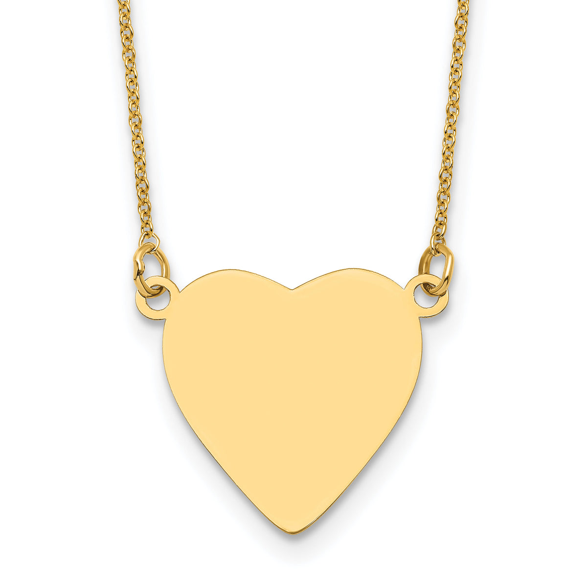 14k Plain .013 Gauge Heart Engravable Disc 18in Necklace-XM693/13-18