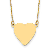 14k Plain .013 Gauge Heart Engravable Disc 18in Necklace-XM693/13-18
