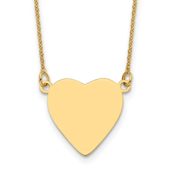 14k Plain .013 Gauge Heart Engravable Disc 18in Necklace-XM693/13-18