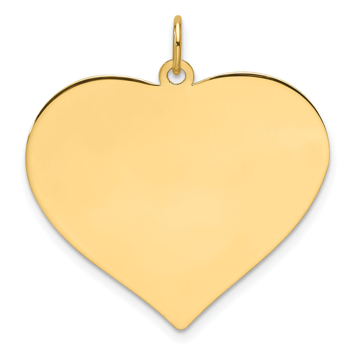 14k Plain .035 Gauge Engravable Heart Disc Charm-XM694/35