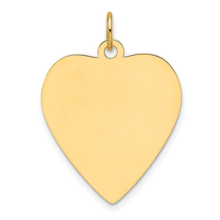 14k Plain .027 Gauge Engravable Heart Disc Charm-XM696/27
