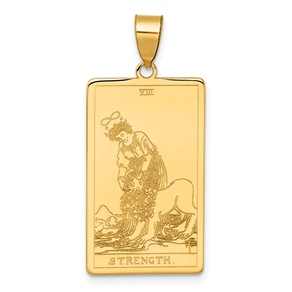 14ky Strength Tarot Card Pendant-XM718