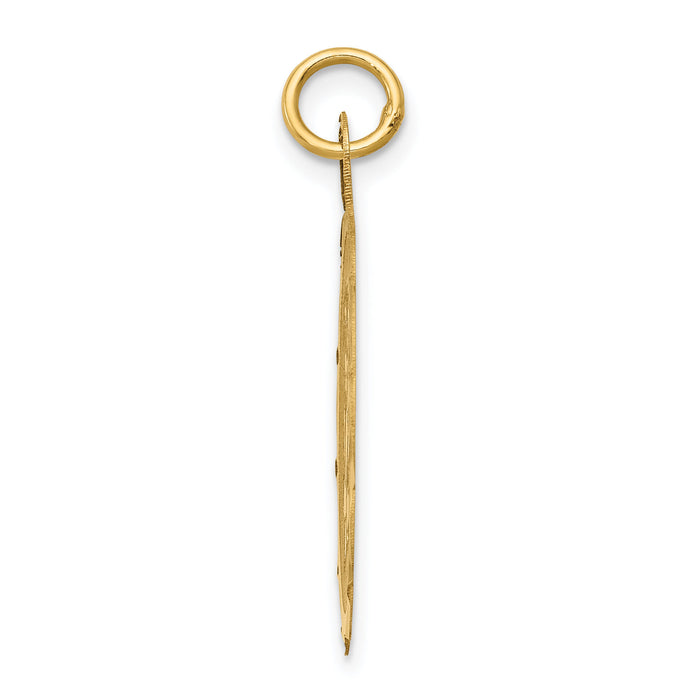 14k Girl Head on .011 Gauge Engravable Scalloped Disc Charm-XM72/11