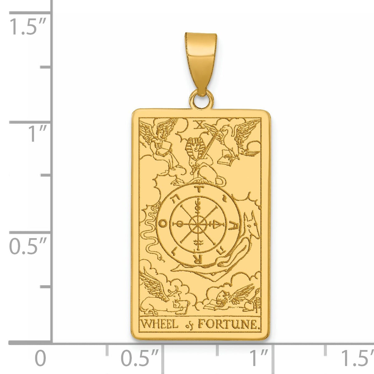 14ky Wheel of Fortune Tarot Card Pendant-XM720