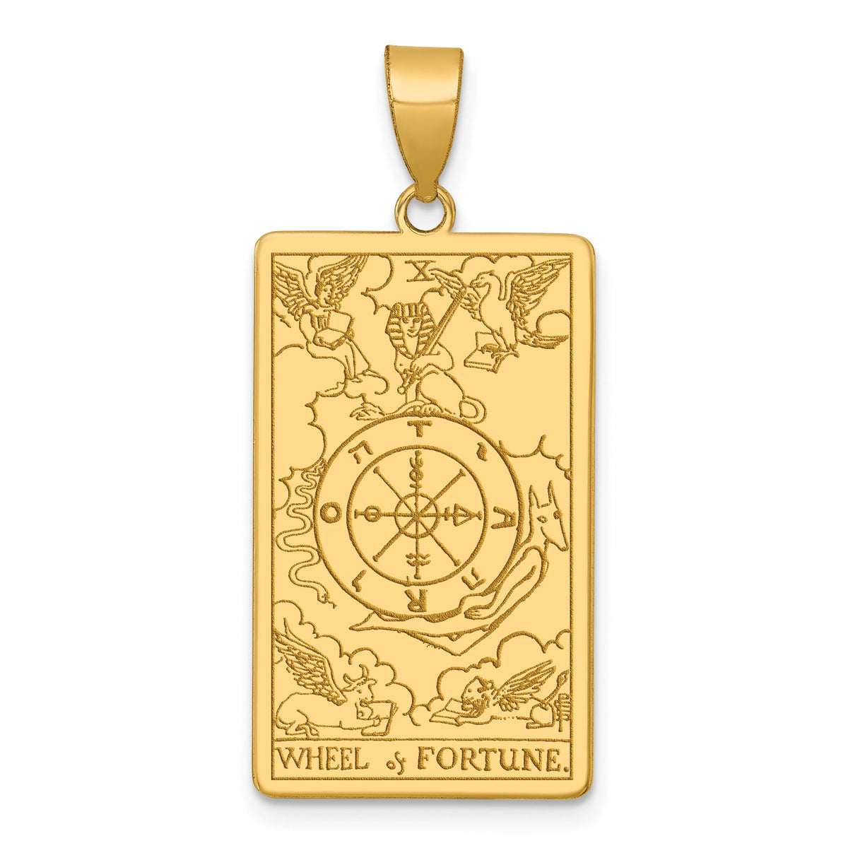 14ky Wheel of Fortune Tarot Card Pendant-XM720
