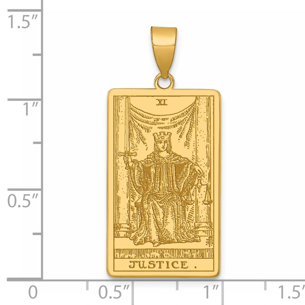 14ky Justice Tarot Card Pendant-XM721