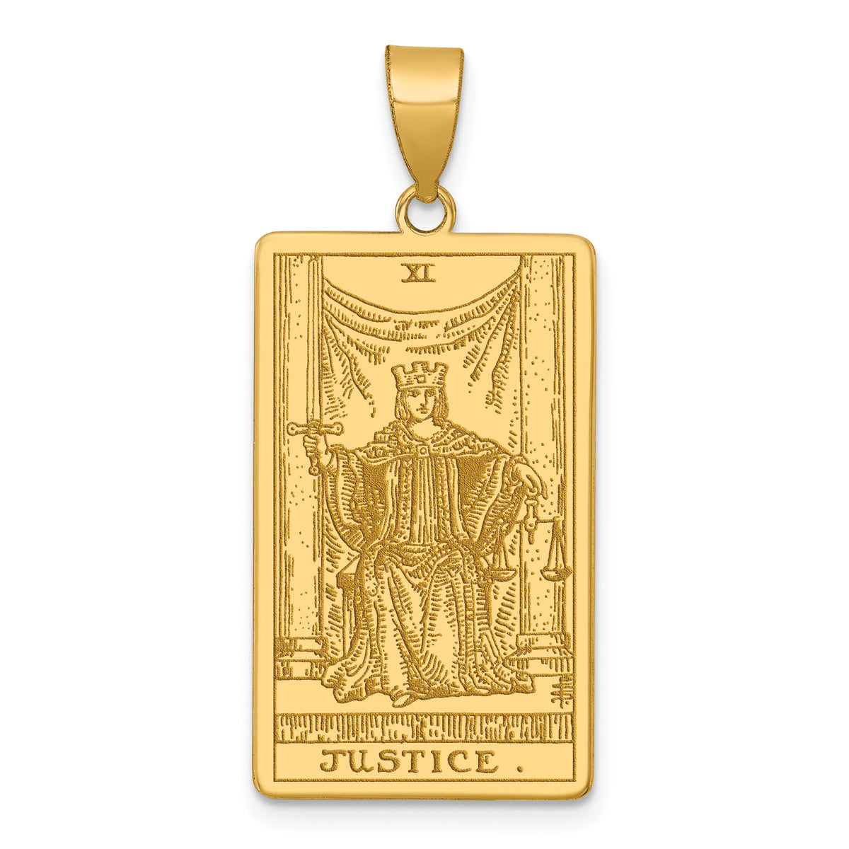 14ky Justice Tarot Card Pendant-XM721