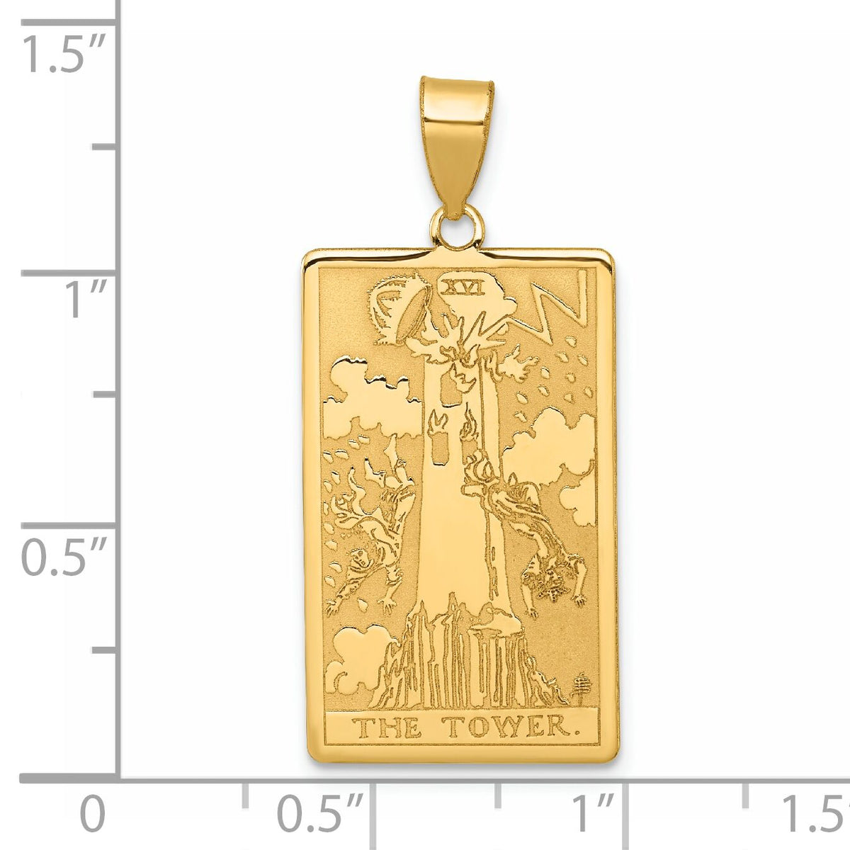 14ky The Tower Tarot Card Pendant-XM726