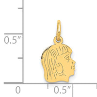 14k .018 Depth Engravable Girl Head Charm-XM89/18