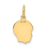 14k .013 Depth Engravable Boy Head Charm-XM90/13
