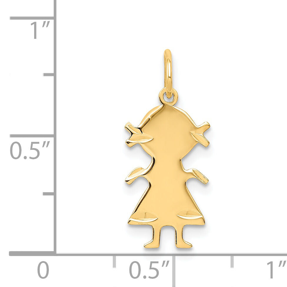 14k .018 Depth Engravable Girl Charm-XM93/18