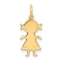 14k .018 Depth Engravable Girl Charm-XM93/18