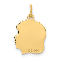 14k .013 Depth Engravable Girl Head Charm-XM95/13