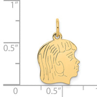 14k .013 Depth Engravable Girl Head Charm-XM95/13