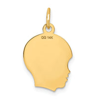 14k .013 Depth Engravable Boy Head Charm-XM96/13