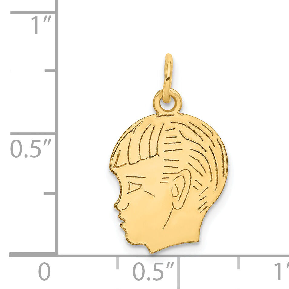 14k .011 Depth Engravable Boy Head Charm-XM96/11