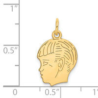 14k .011 Depth Engravable Boy Head Charm-XM96/11