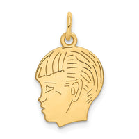 14k .018 Depth Engravable Boy Head Charm-XM96/18
