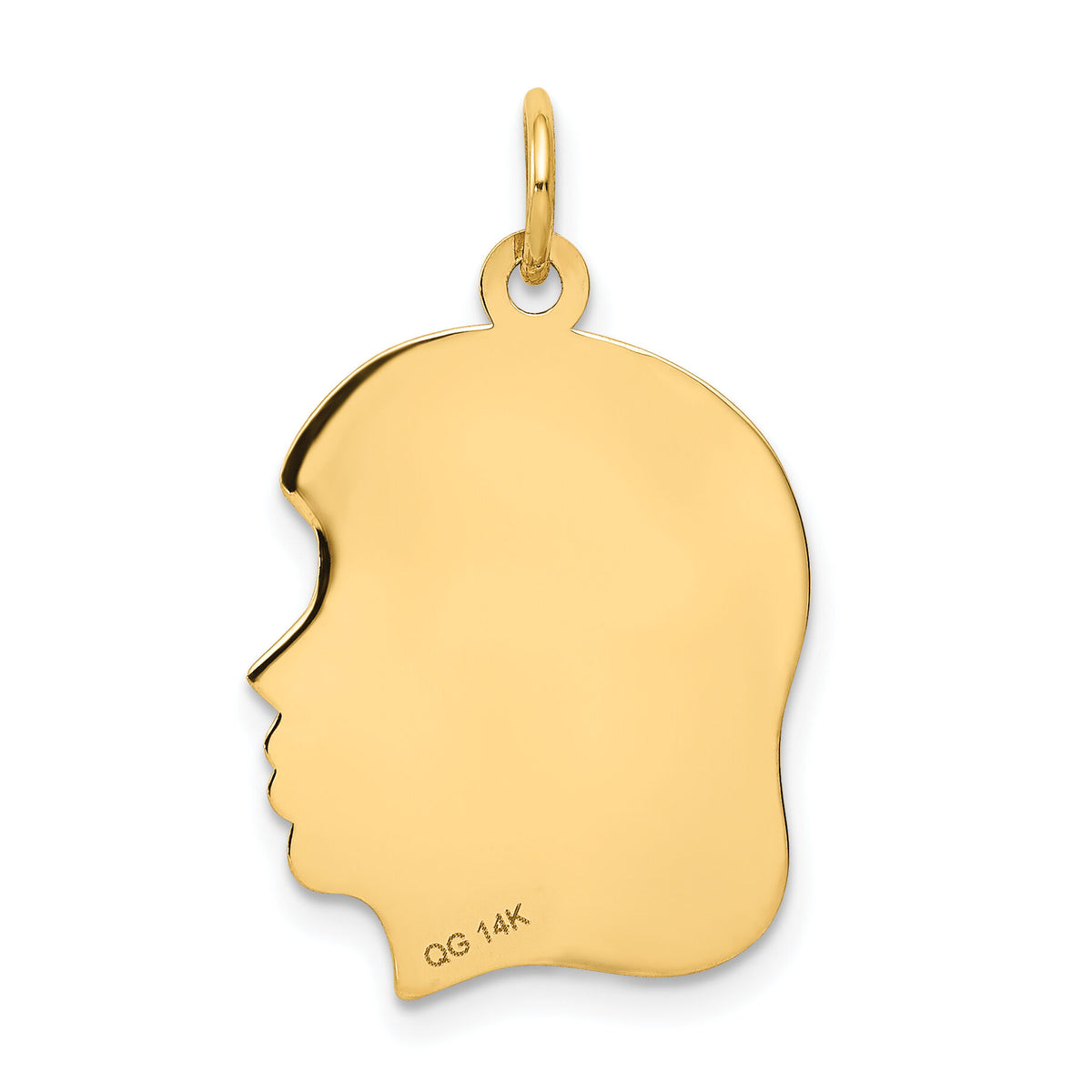 14k .013 Depth Engravable Girl Head Charm-XM97/13