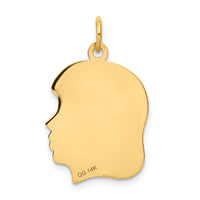 14k .013 Depth Engravable Girl Head Charm-XM97/13